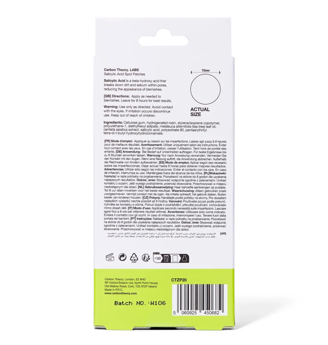 Carbon Theory  Zap Patch - Salicylic Acid Spot Patches - Image 3