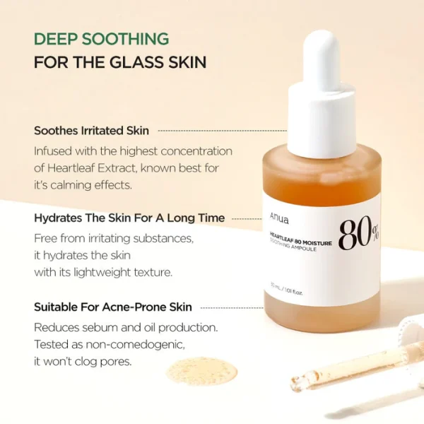 Anua Heartleaf 80% Moisture Soothing Ampoule - Image 3