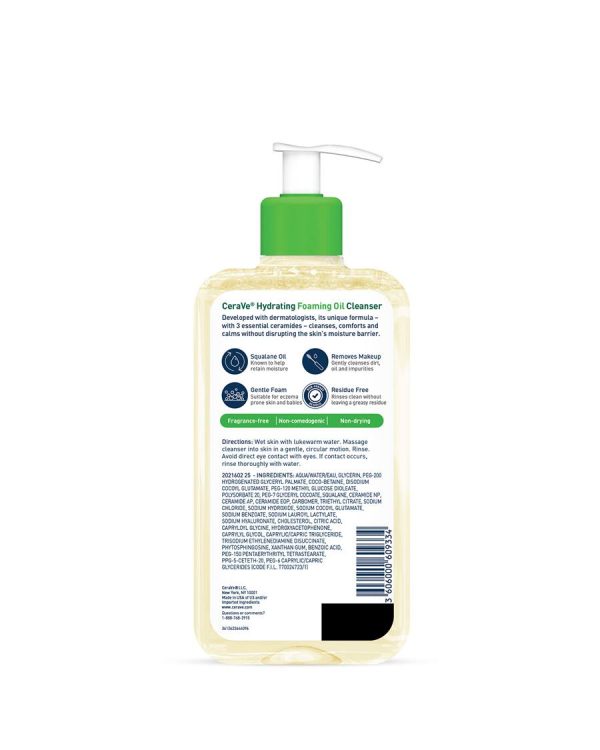 Cerave Hydrating Foaming Oil Cleanser 473ml - Image 4