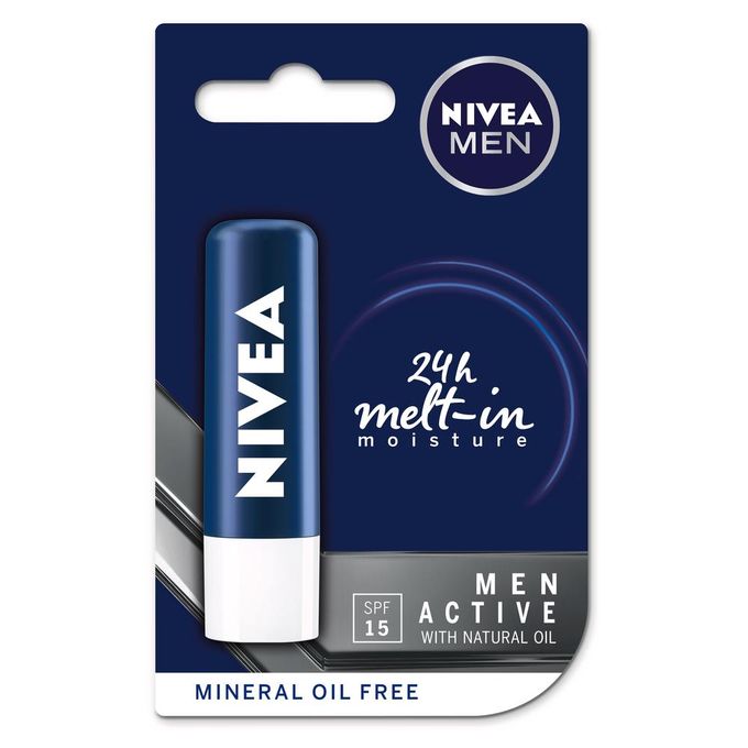 Nivea 24H Moisture Men Active Care Lip Balm 5.5ml - Image 5