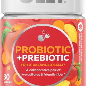 OLLY Probiotic + Prebiotic Gummies - Peachy Peach(30 Gummies)