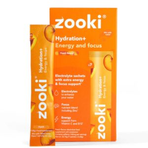 Zooki Hydration+ Energy and Focus - Peach Flavour