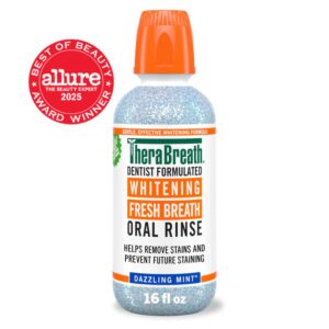 TheraBreath Dentist Formulated Whitening Fresh Breath Oral Rinse - Dazzling Mint 473ml