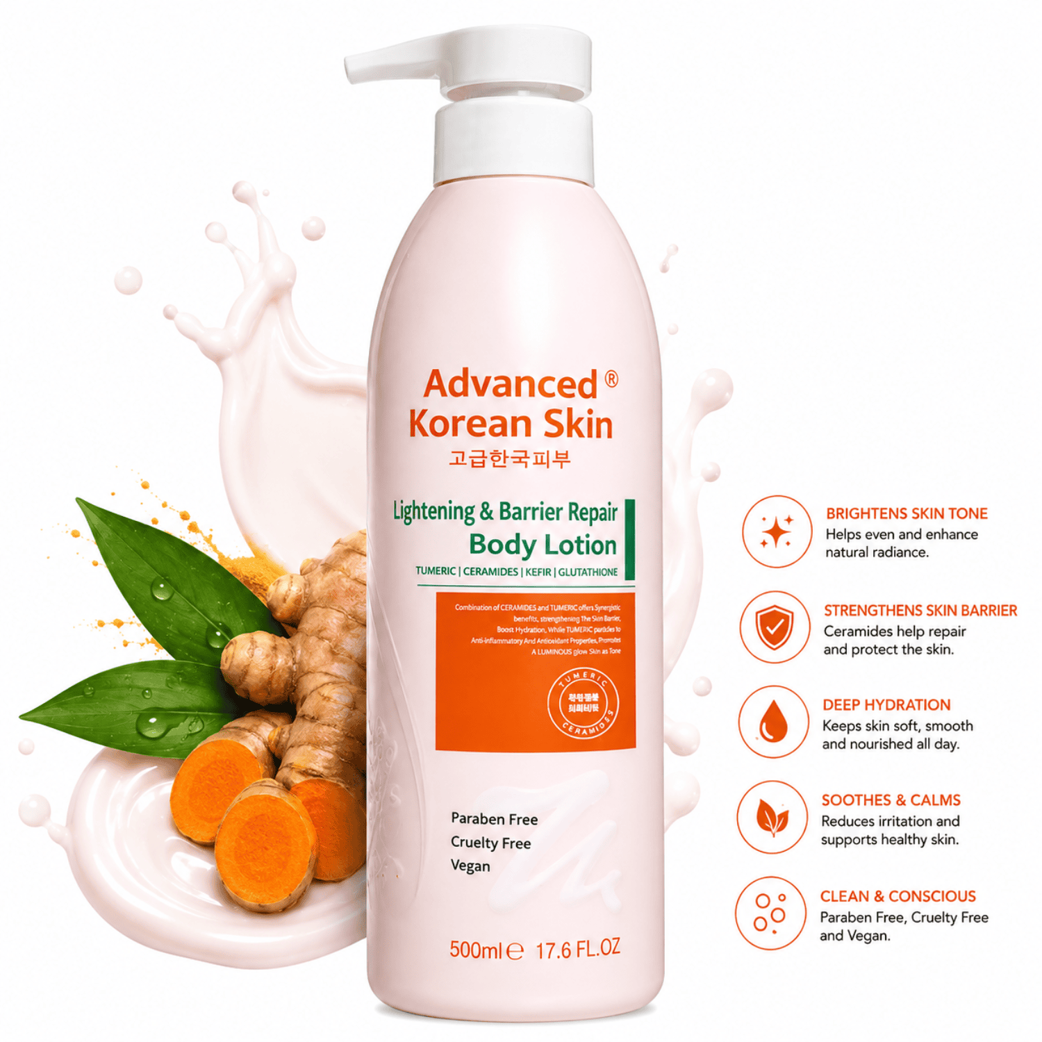 Advanced Korean Skin Lightening & Barrier Repair Body Lotion (500ml)