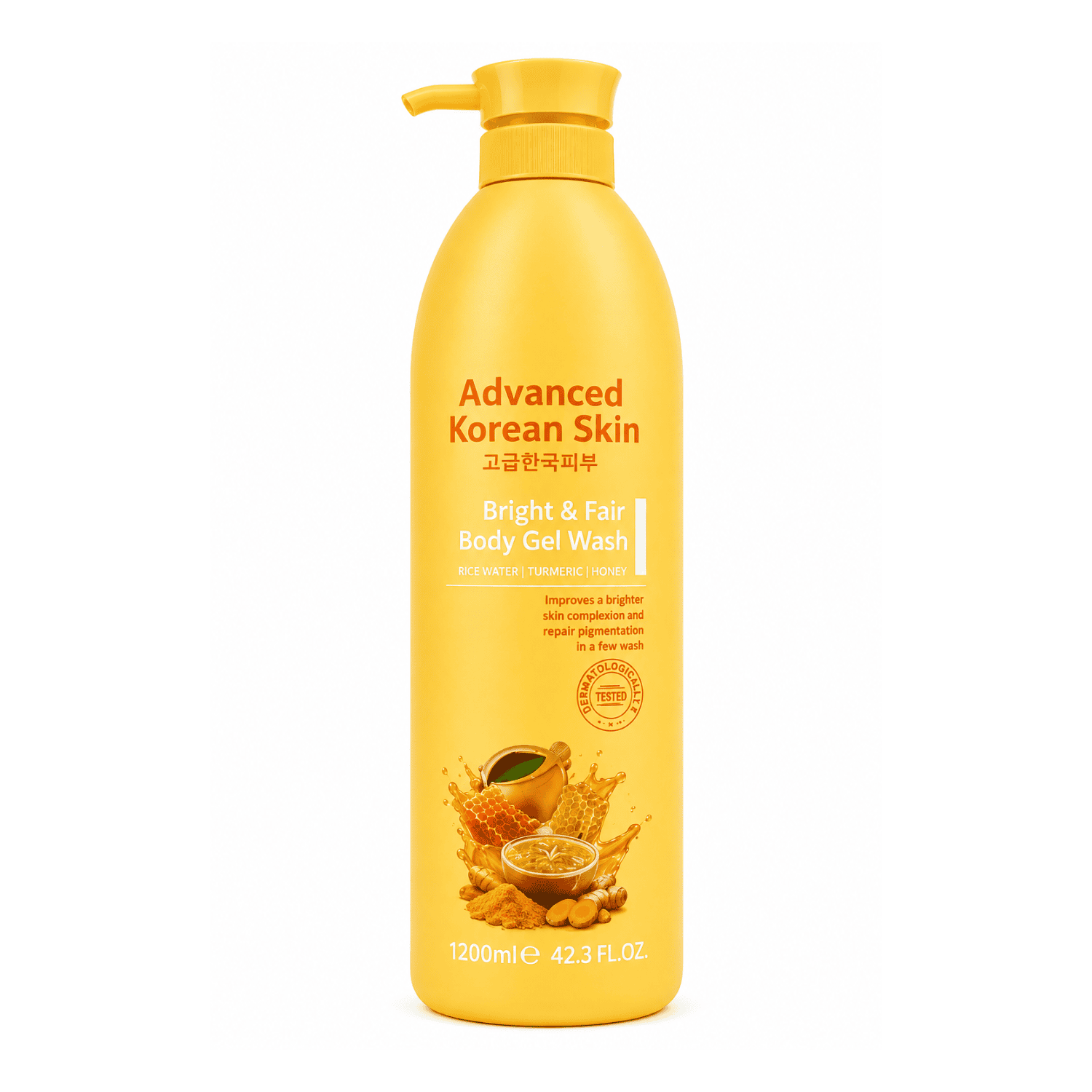 Advanced Korean Skin Bright & Fair Body Gel Wash (Vitamin C, 1200ml)