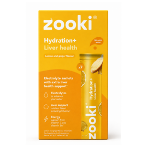 Zooki Electrolytes+ Liver Health, Lemon Ginger Flavour